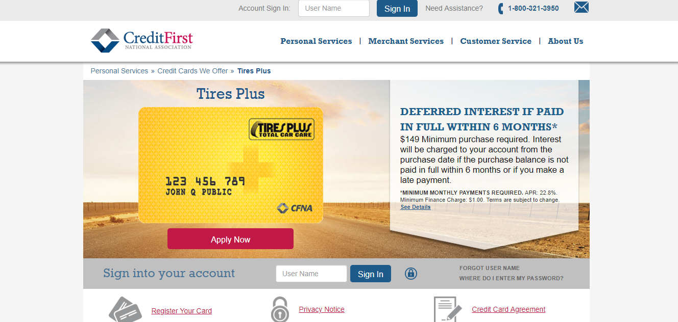 CFNA Tires Plus Credit Card Login Credit Cards Login
