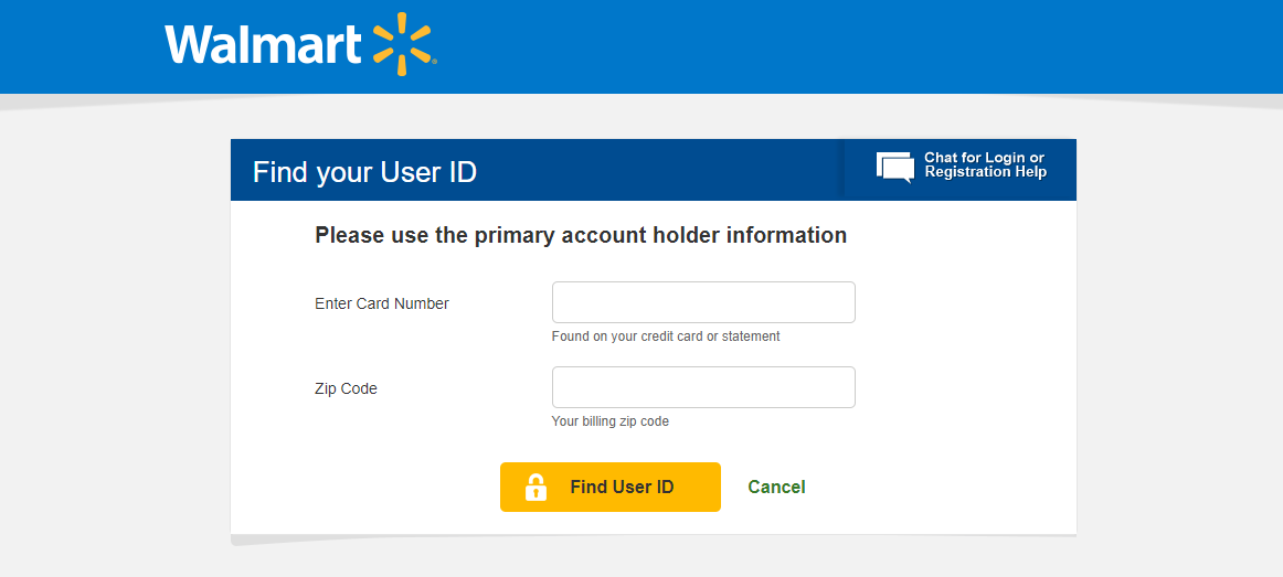 Walmart Find User ID