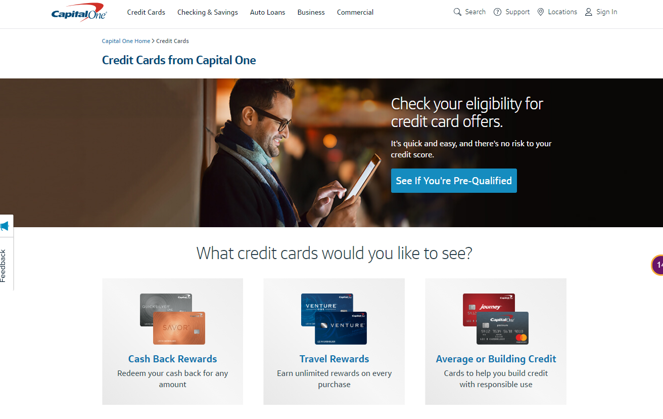 Explore Credit Cards Apply Online Capital One