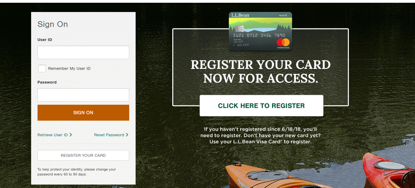 ll bean mastercard online login