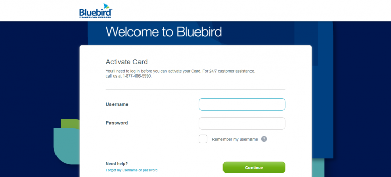 www.bluebird.com/activate – American Express Bluebird Card Activation