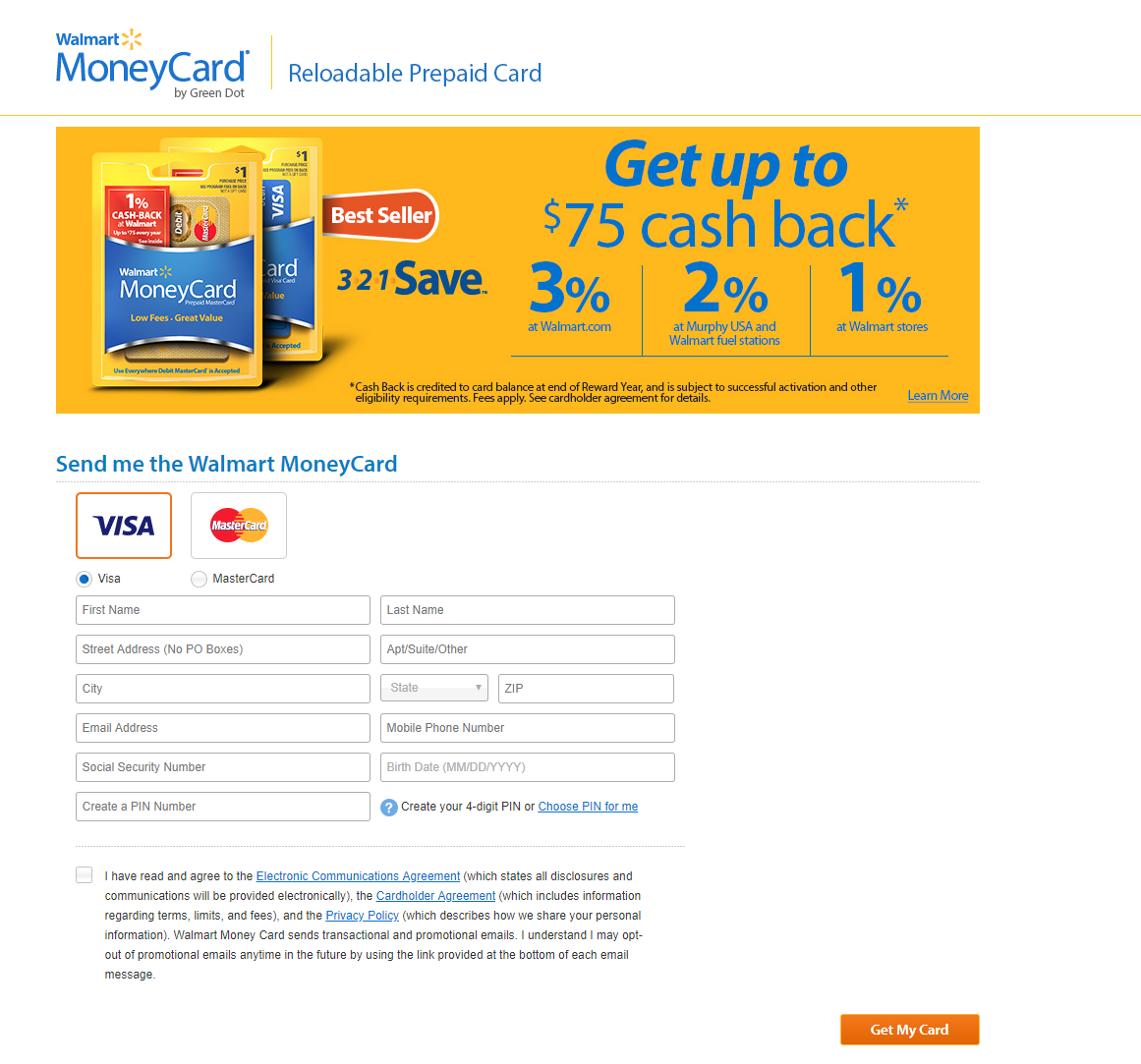 www.walmartprepaiddebit.com - Apply for the Walmart MoneyCard - Credit Cards Login