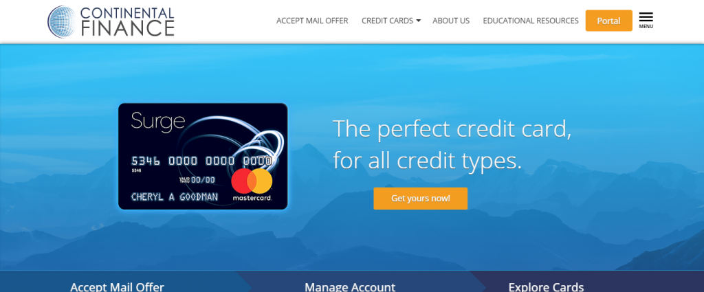 Continental Finance Company Credit Cards