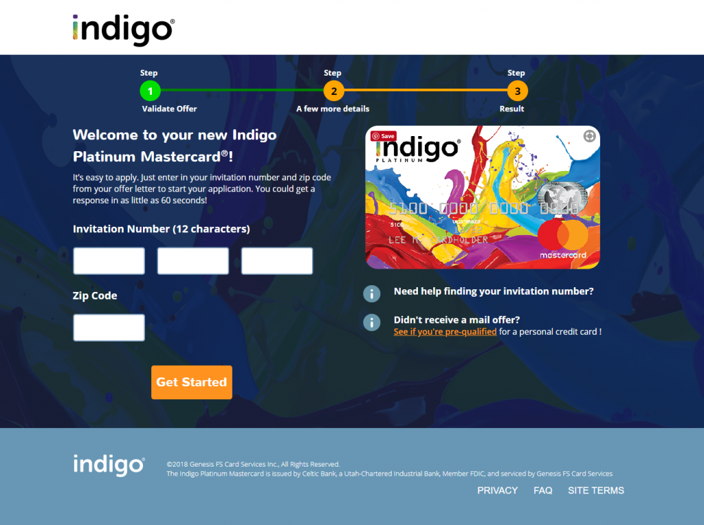 indigo mastercard login