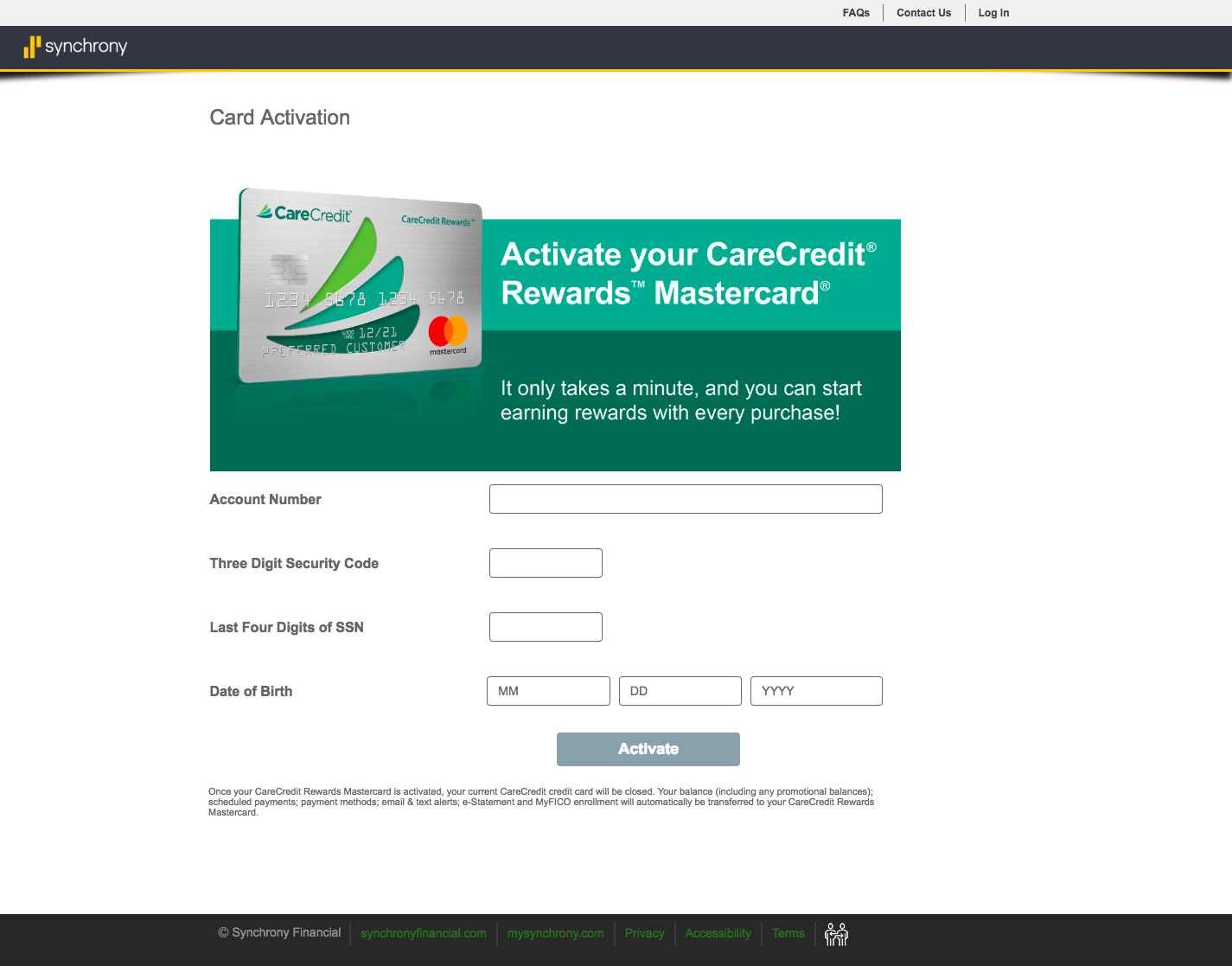 www.carecredit.com/mastercard - CareCredit Mastercard Activation