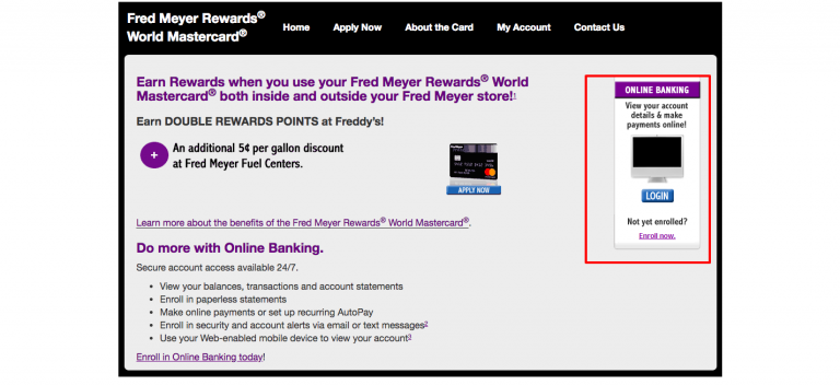 Fred Meyer Rewards Visa Card Login