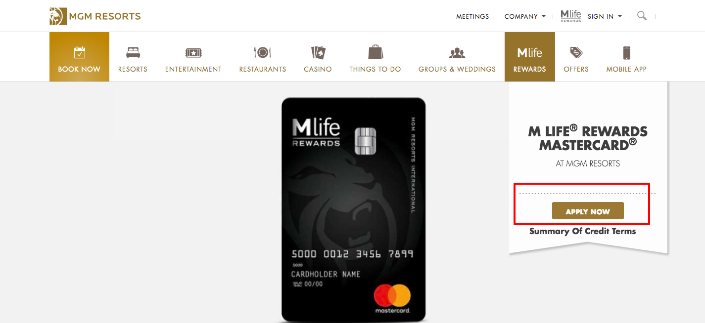 Www mgmresorts Apply For MGM M Life Rewards MasterCard Credit 