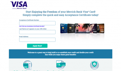 Merrick Bank Credit Card Application Offer Verification Mail Offer