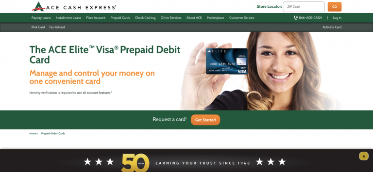 ACE Elite Visa Prepaid Debit Card