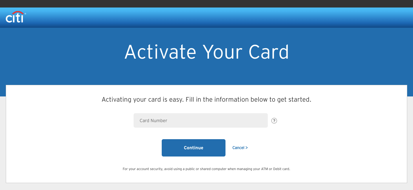 Activate Your Citibank Card