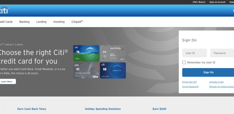 Citi Bank Credit Card Login