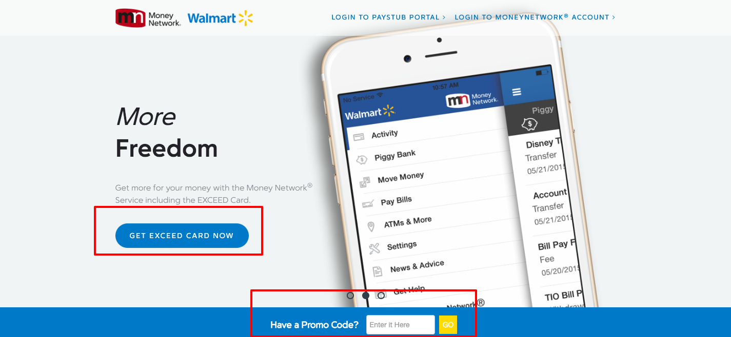 walmart pay card money network