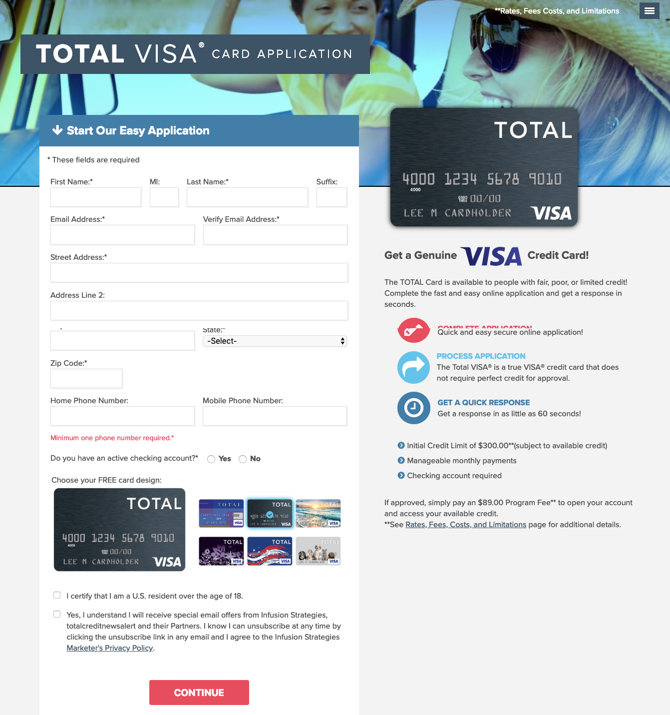 Apply for total visa card