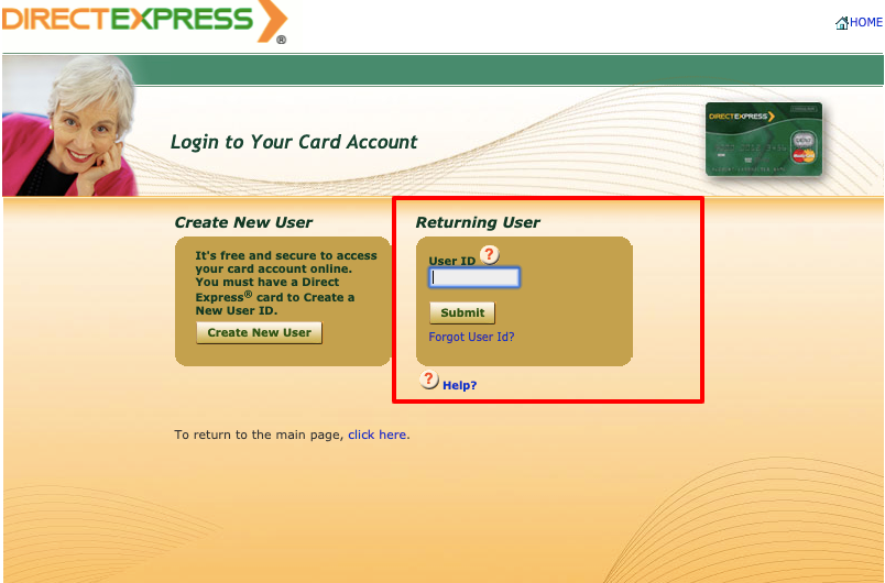 Direct Express card login