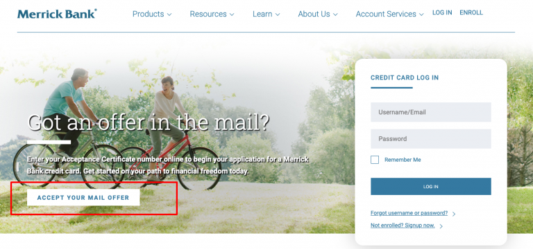 Merrick Bank Visa Credit Card Application & Login Online
