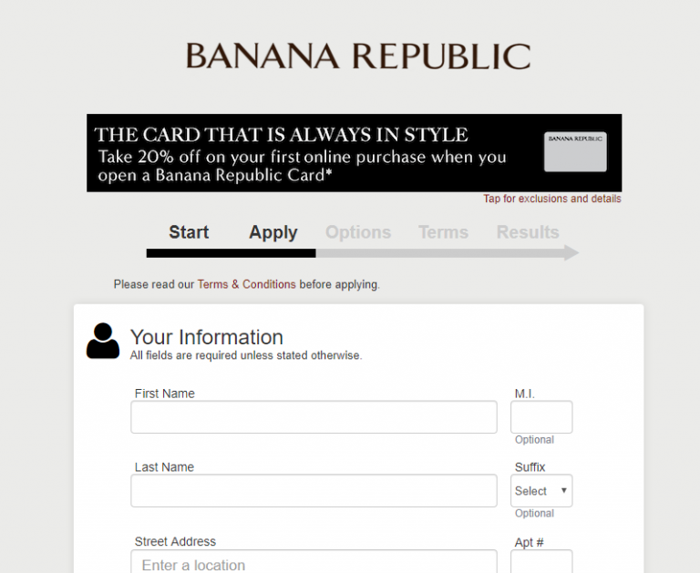 Apply For Banana Republic Credit Card Credit