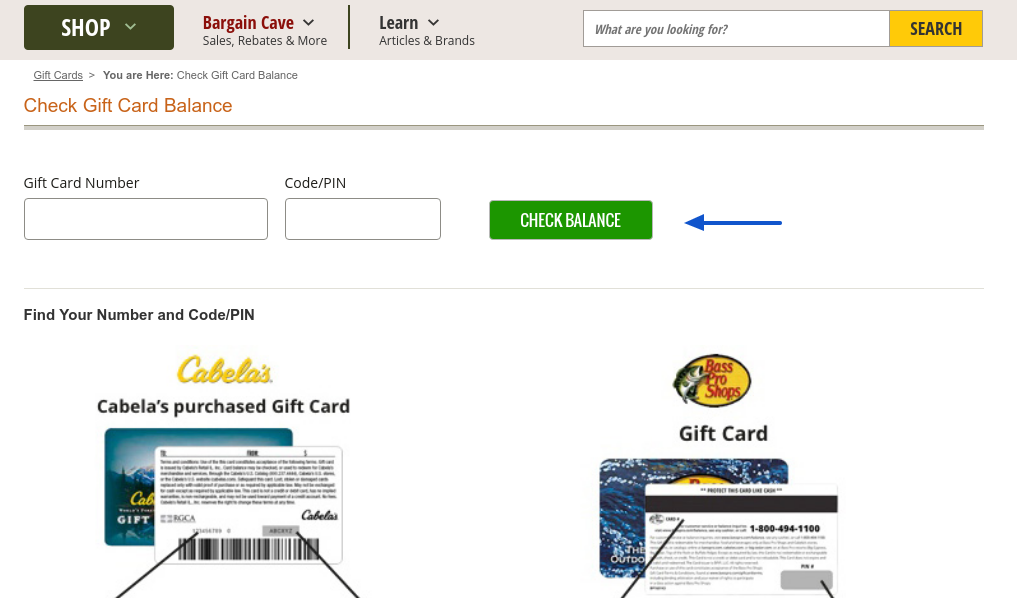 www.cabelas.com - Cabela's Gift Card Balance Check Online ...