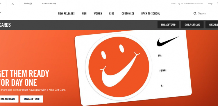 where can i use a nike gift card online