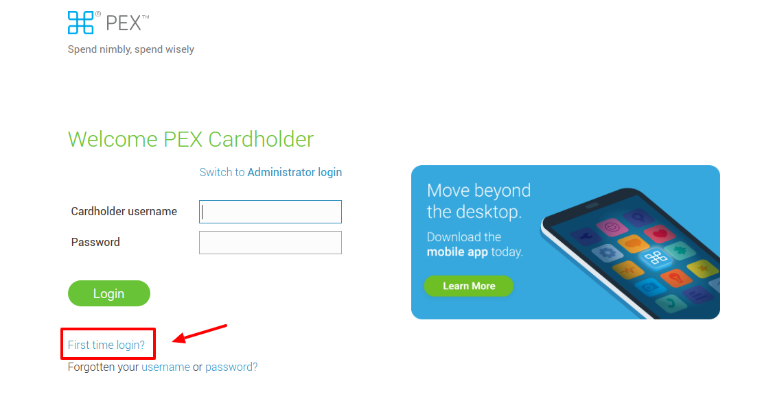 PEX Cardholder Register