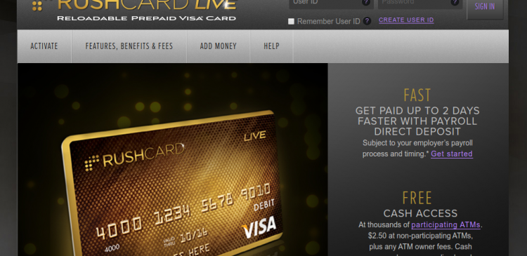 Www Rushcardlive Com Rushcard Prepaid Card Account Login Process Credit Cards Login