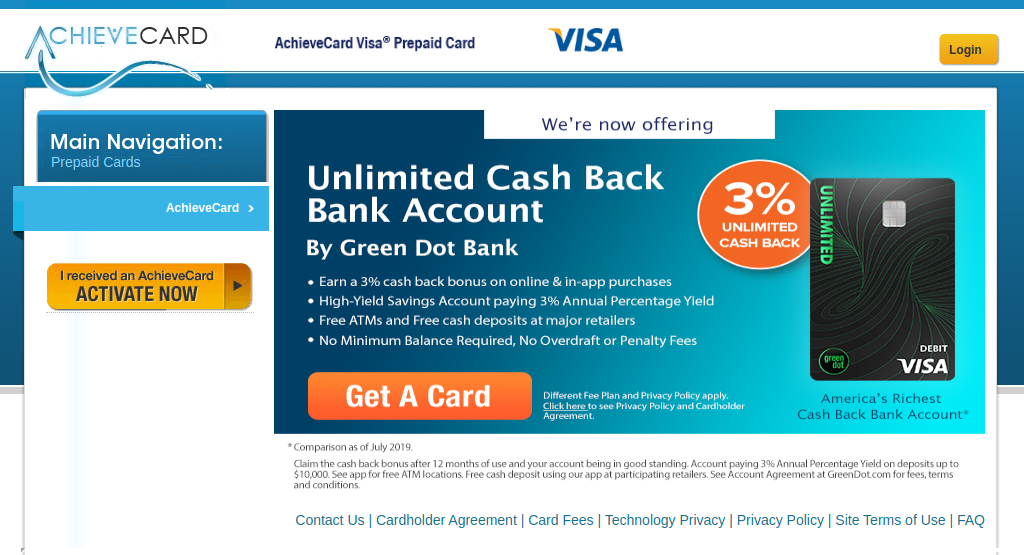 AchieveCard Prepaid Card Logo