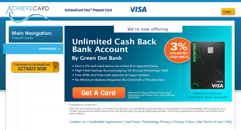 Login Into Your AchieveCard Visa Prepaid Card Account