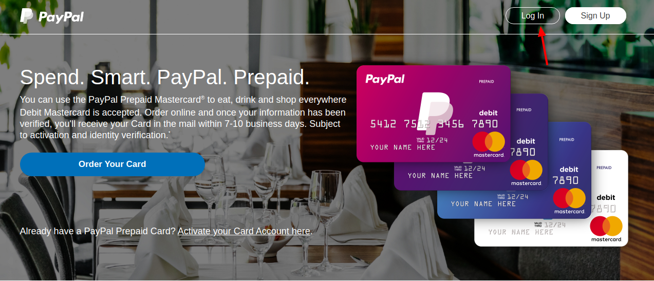PayPal Prepaid Mastercard Login