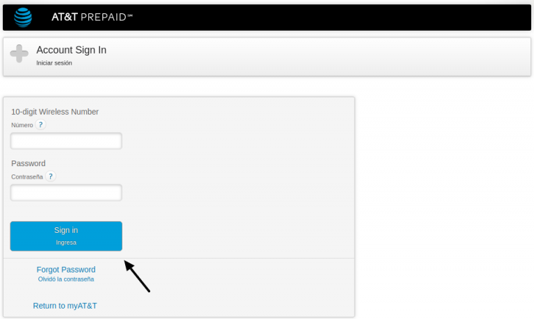 AT&T Prepaid Account Login at paygonline.com