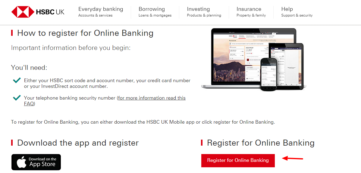HSBC New Card Register