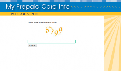 My Prepaid Card - Sign In