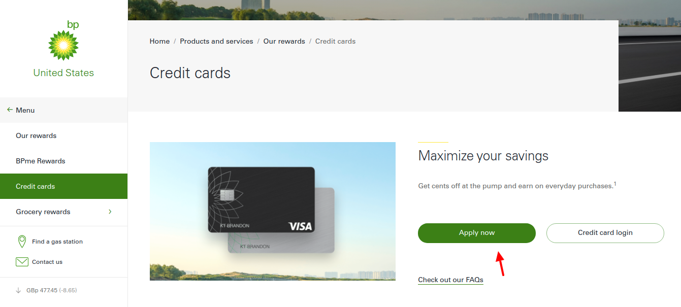 BP Credit cards Apply