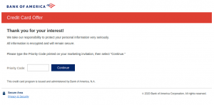 Application Process For Bank Of America Credit Card Offer