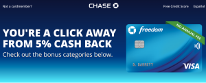 Activate Your Chase Freedom 5% Cash Back Card