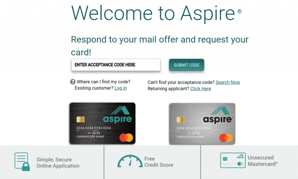 Aspire Credit Card application guide