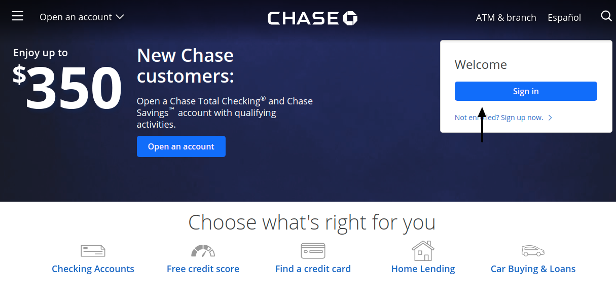 chase freedom login page