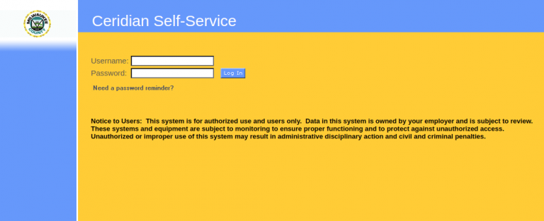 sourceselfservice2.ceridian.com/milwcnty – Ceridian Self Service Portal Login