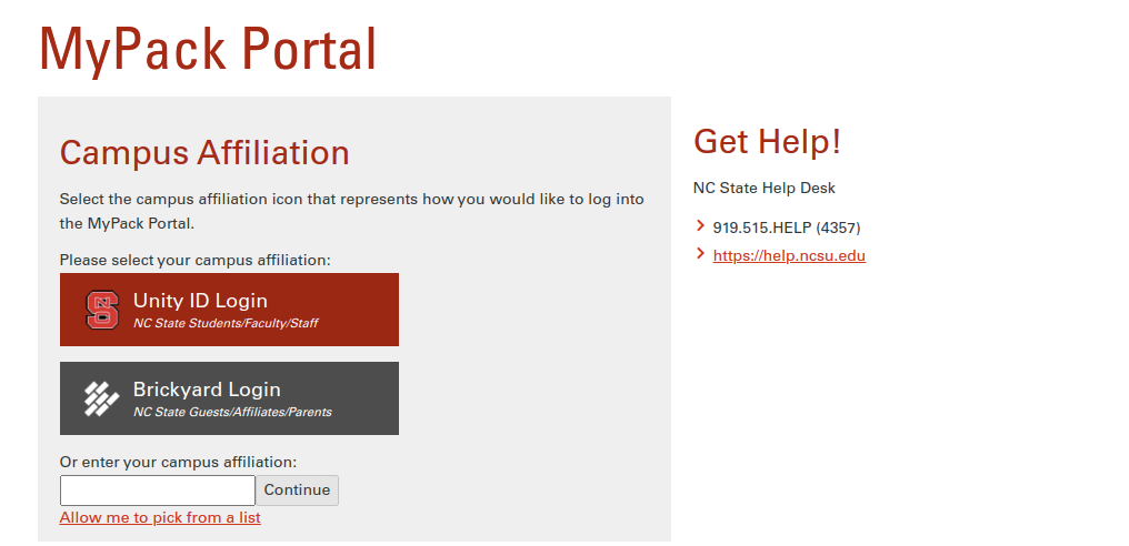 North Carolina State University Login