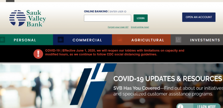 Log in to Sauk Valley Bank Account