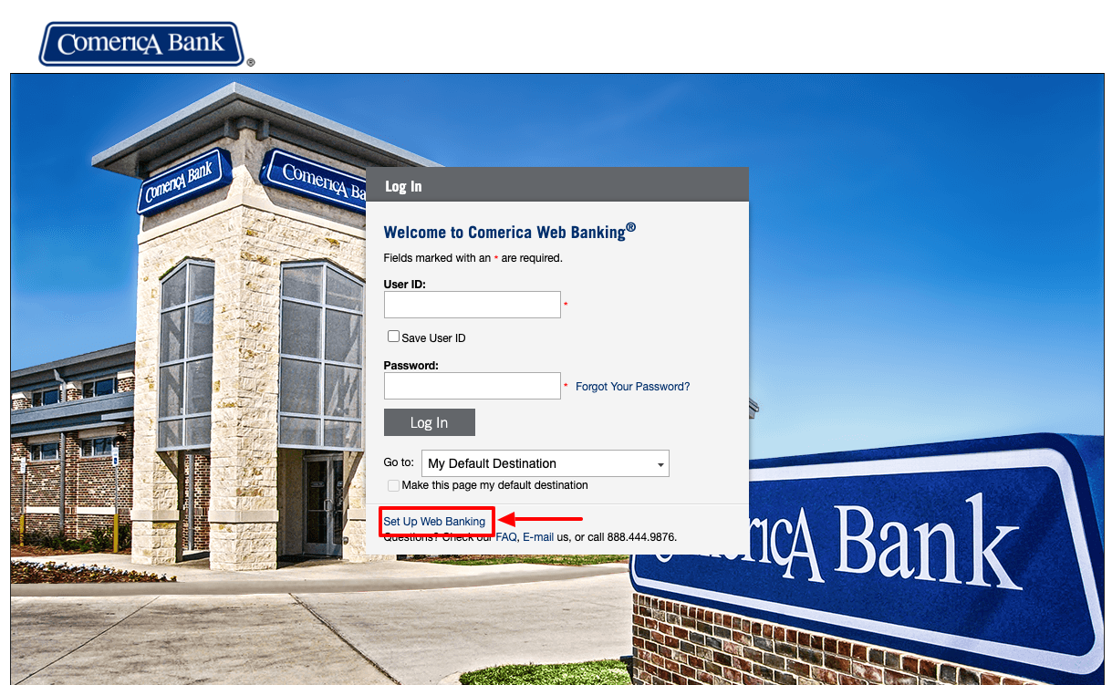 comerica bank online account set up