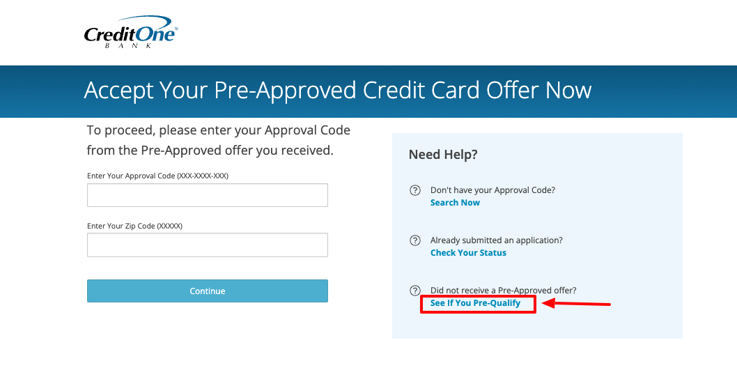 credit one bank credit card pre qualify