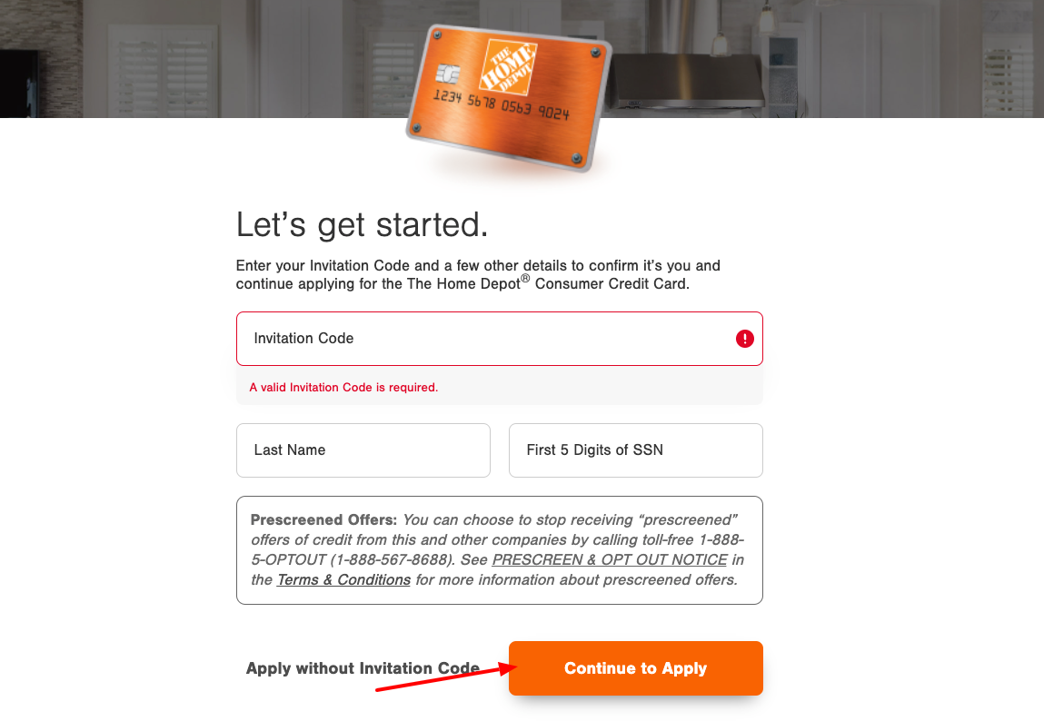 Apply your Home Depot Consumer Credit Card