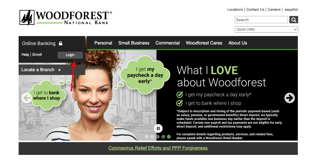 woodforest national bank login
