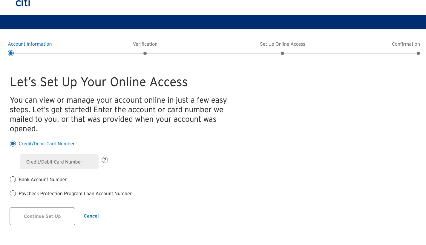 Citibank-Online-account-setup