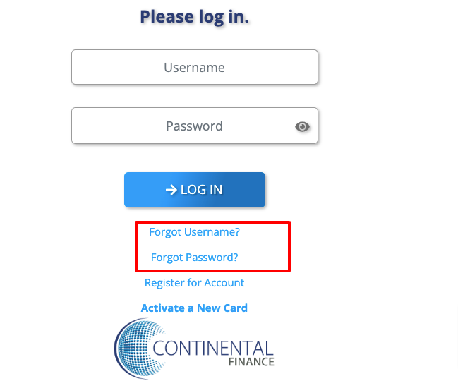 Continental-Finance-login-password