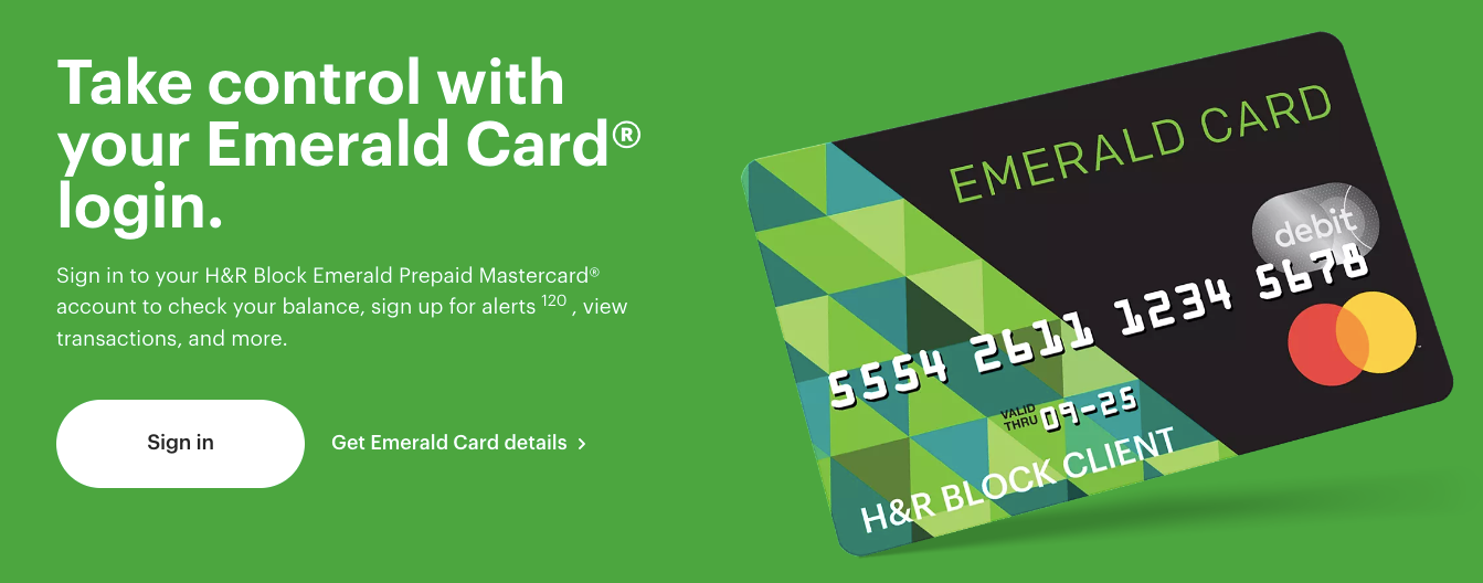 Emerald Card Login HR Block
