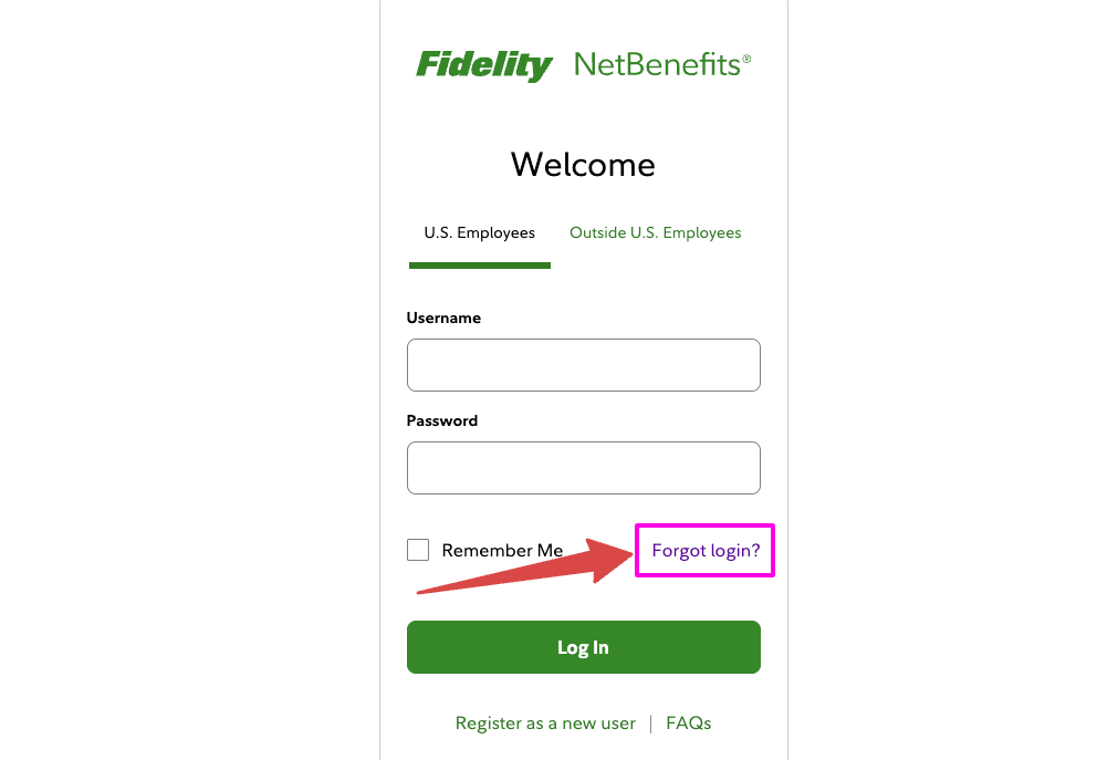 Fidelity NetBenefits forgot account details