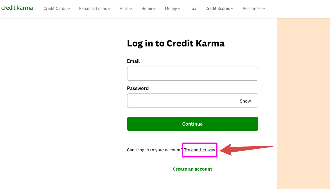 Forgot password Credit Karma