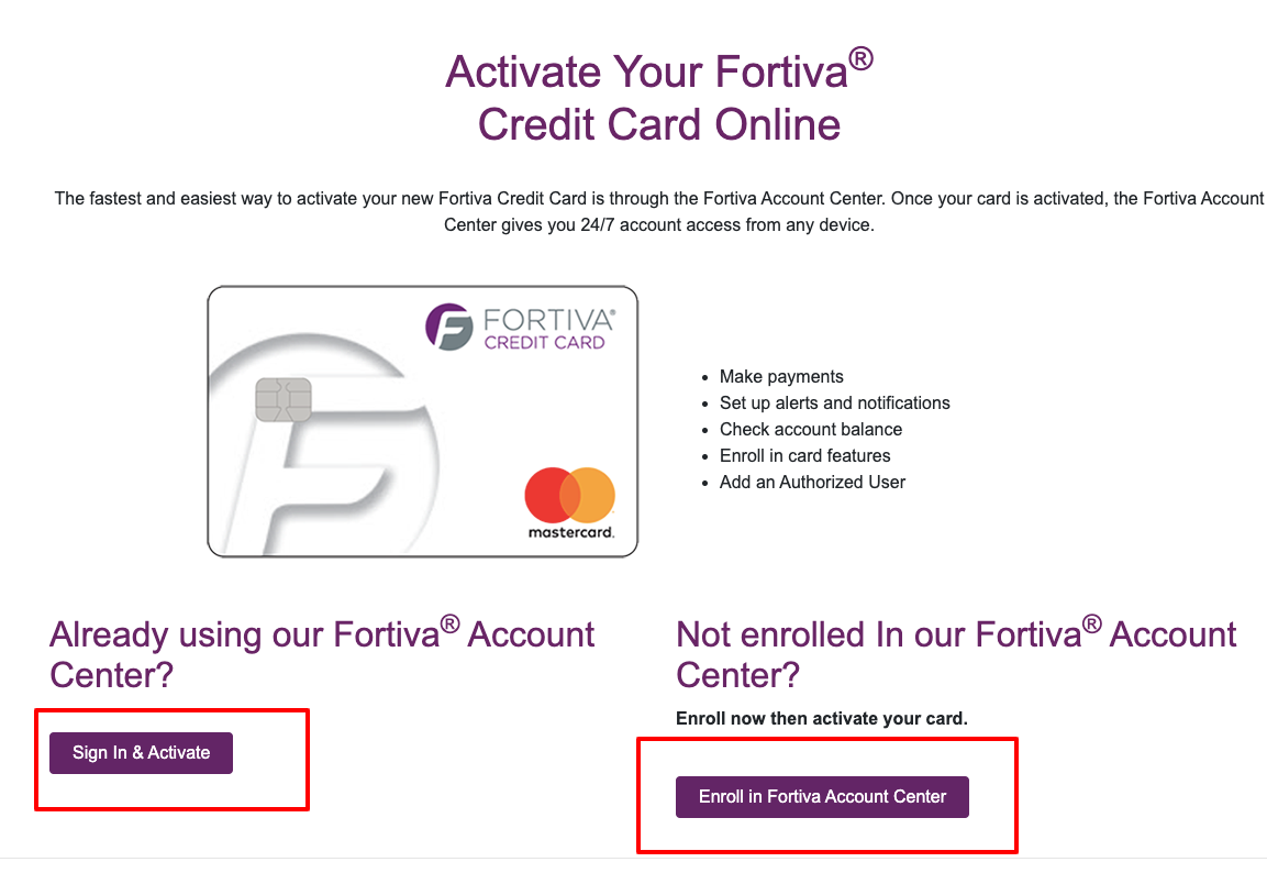 Fortiva credit card Activate
