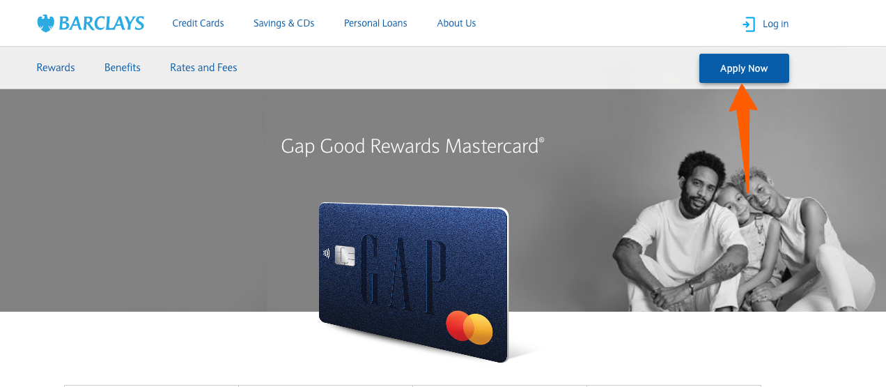 Gap Good Rewards MasterCard apply