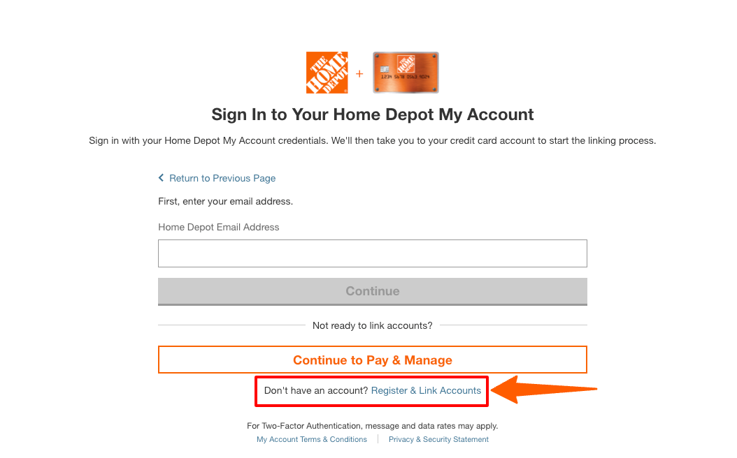 Home Depot Credit Card create account